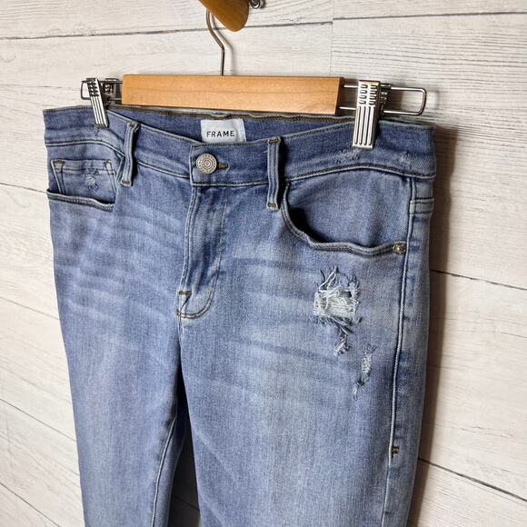 Frame Jeans Womens Size 29 Alemany Grind Light Washed Skinny Cotton Blend - Picture 8 of 16